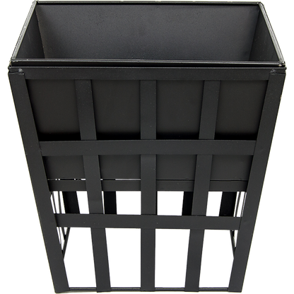 Black Fire Pit Square Log Patio Garden Heater Outdoor Table Top BBQ Camping-Fire Pits-PEROZ Accessories