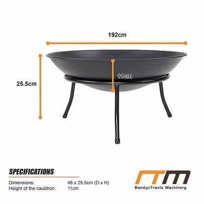 Iron Fire Bowl Traditional Log Fire Pit Outdoor Heating Camp Site Barbecue-Fire Pits-PEROZ Accessories