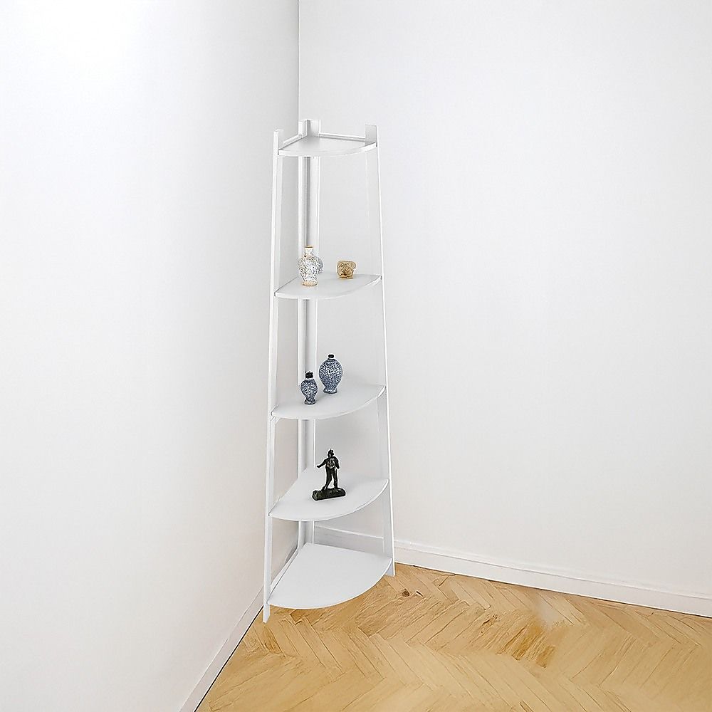 Corner Ladder Shelf Bookcase Display Storage Unit-Bookcases &amp; Shelves-PEROZ Accessories