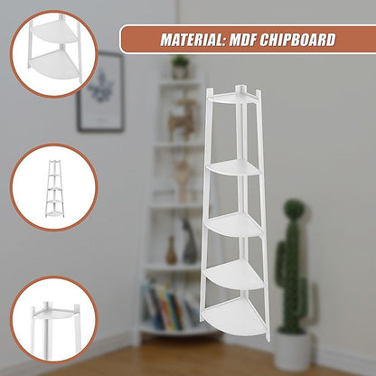 Corner Ladder Shelf Bookcase Display Storage Unit-Bookcases &amp; Shelves-PEROZ Accessories