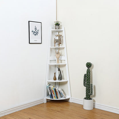 Corner Ladder Shelf Bookcase Display Storage Unit-Bookcases &amp; Shelves-PEROZ Accessories