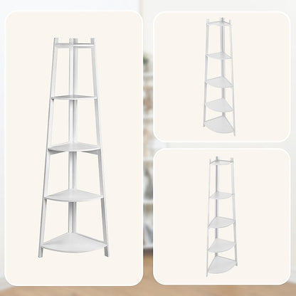 Corner Ladder Shelf Bookcase Display Storage Unit-Bookcases &amp; Shelves-PEROZ Accessories
