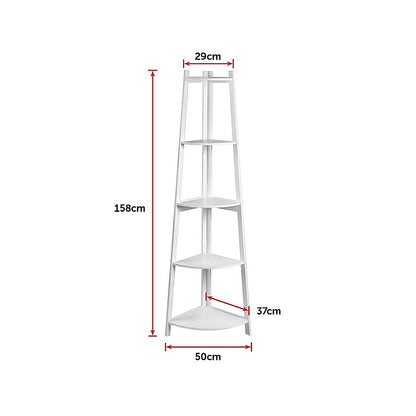 Corner Ladder Shelf Bookcase Display Storage Unit-Bookcases &amp; Shelves-PEROZ Accessories
