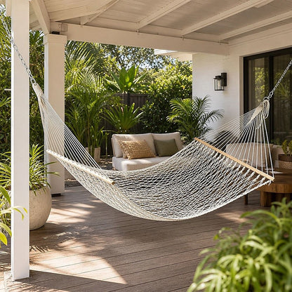 4m Traditional Cotton Rope Hammock with Hanging Hardware-Hammock-PEROZ Accessories