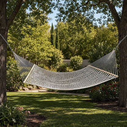 4m Traditional Cotton Rope Hammock with Hanging Hardware-Hammock-PEROZ Accessories