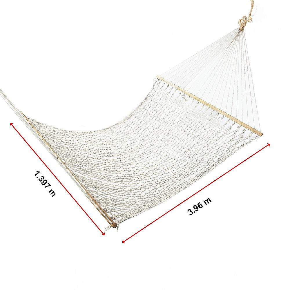 4m Traditional Cotton Rope Hammock with Hanging Hardware-Hammock-PEROZ Accessories