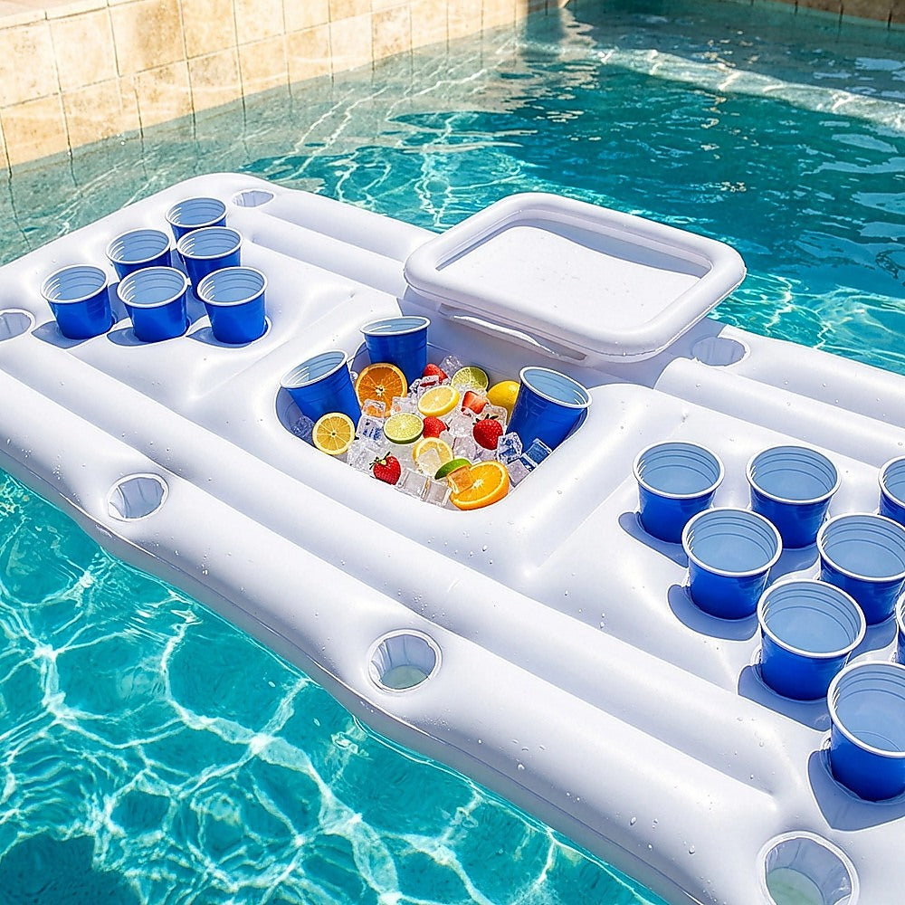 Big PVC Inflatable Beer Pong Raft Floating Pool Party Pong Game Table Lounge Toy-Water Play Toys-PEROZ Accessories