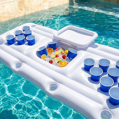 Big PVC Inflatable Beer Pong Raft Floating Pool Party Pong Game Table Lounge Toy-Water Play Toys-PEROZ Accessories