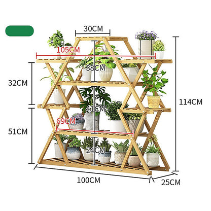 Bamboo Multilayer Flower Plant Bonsai Rack Shelf Stand Porch Lawn Patio-Furniture > Office-PEROZ Accessories