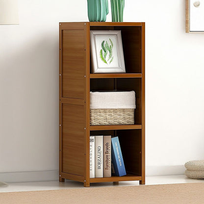 Bamboo Adjustable 3-Shelf Bookcase – Display Storage Rack Stand for Living Room, Bedroom, Office or Home Décor-Bookcases &amp; Shelves-PEROZ Accessories