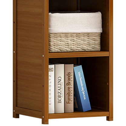 Bamboo 4-Shelf Bookcase – Adjustable Display Storage Rack Stand for Living Room, Bedroom, Office or Home Organisation-Bookcases &amp; Shelves-PEROZ Accessories