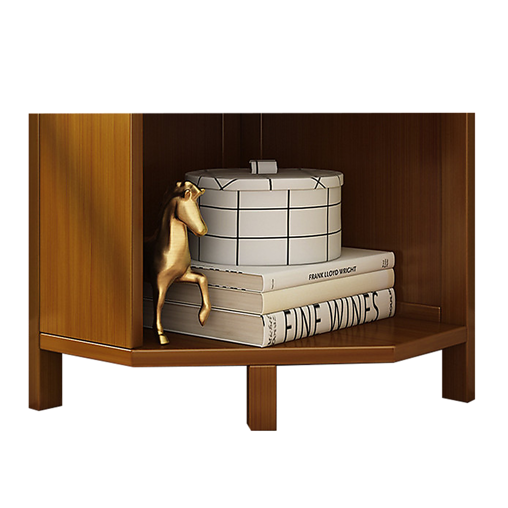 5-Shelf Corner Bookcase Industrial Bookshelf Display Storage Stand-Bookcases &amp; Shelves-PEROZ Accessories