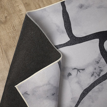 200x300cm Large Floor Gray Marble Rug – Modern Area Carpet for Bedroom, Living Room, Lounge or Home Décor Mat-Furniture &gt; Office-PEROZ Accessories