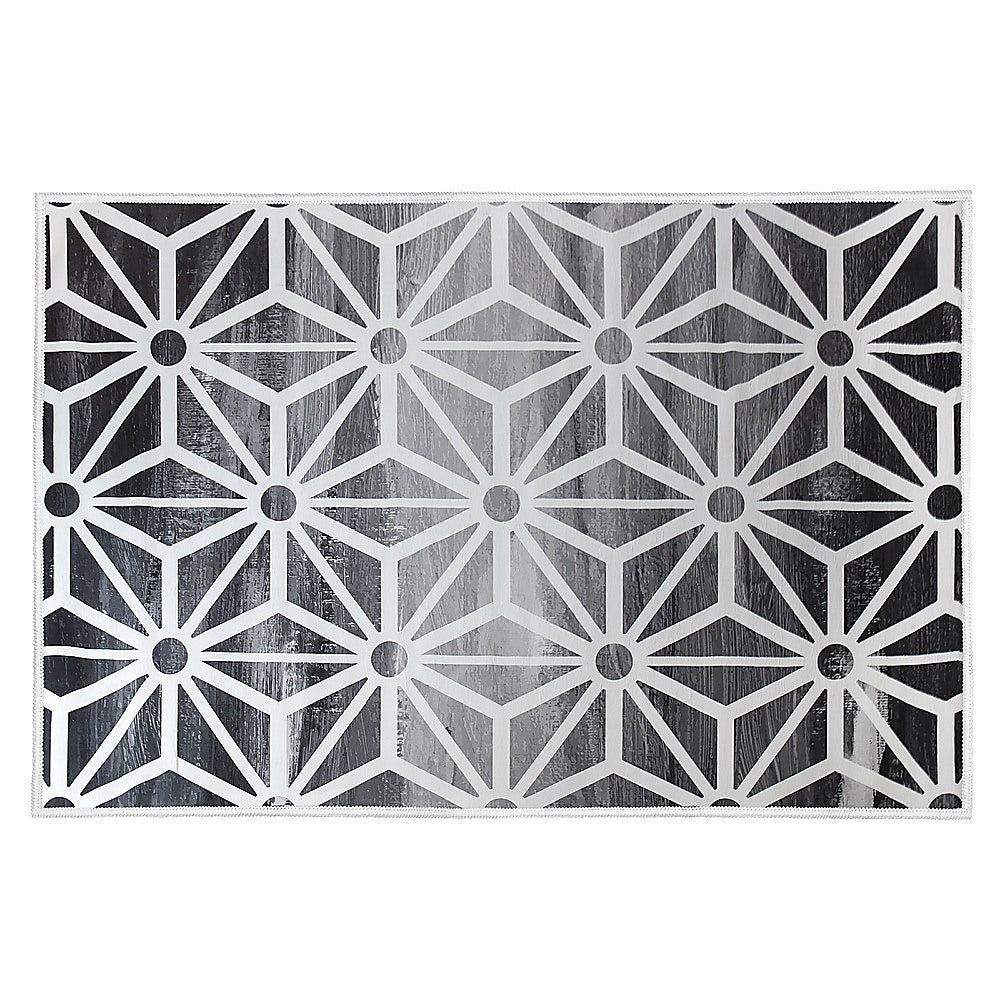 200x300cm Large Floor Black &amp; White Geometric Rug – Modern Area Carpet for Bedroom, Living Room, Lounge or Home Décor Mat-Furniture &gt; Office-PEROZ Accessories