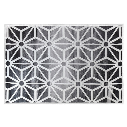 200x300cm Large Floor Black &amp; White Geometric Rug – Modern Area Carpet for Bedroom, Living Room, Lounge or Home Décor Mat-Furniture &gt; Office-PEROZ Accessories
