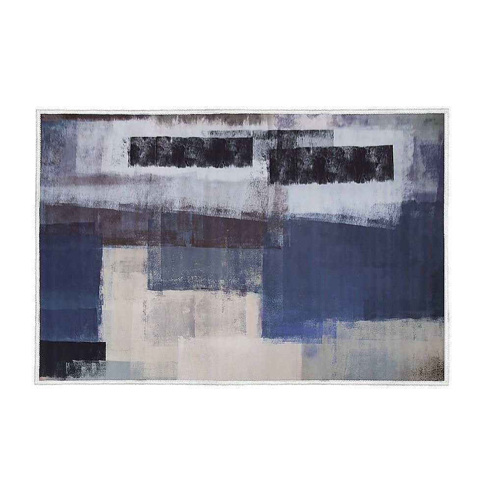 200x300cm Large Floor Blue Abstract Rug – Modern Area Carpet for Bedroom, Living Room, Lounge or Home Décor Mat-Furniture &gt; Office-PEROZ Accessories