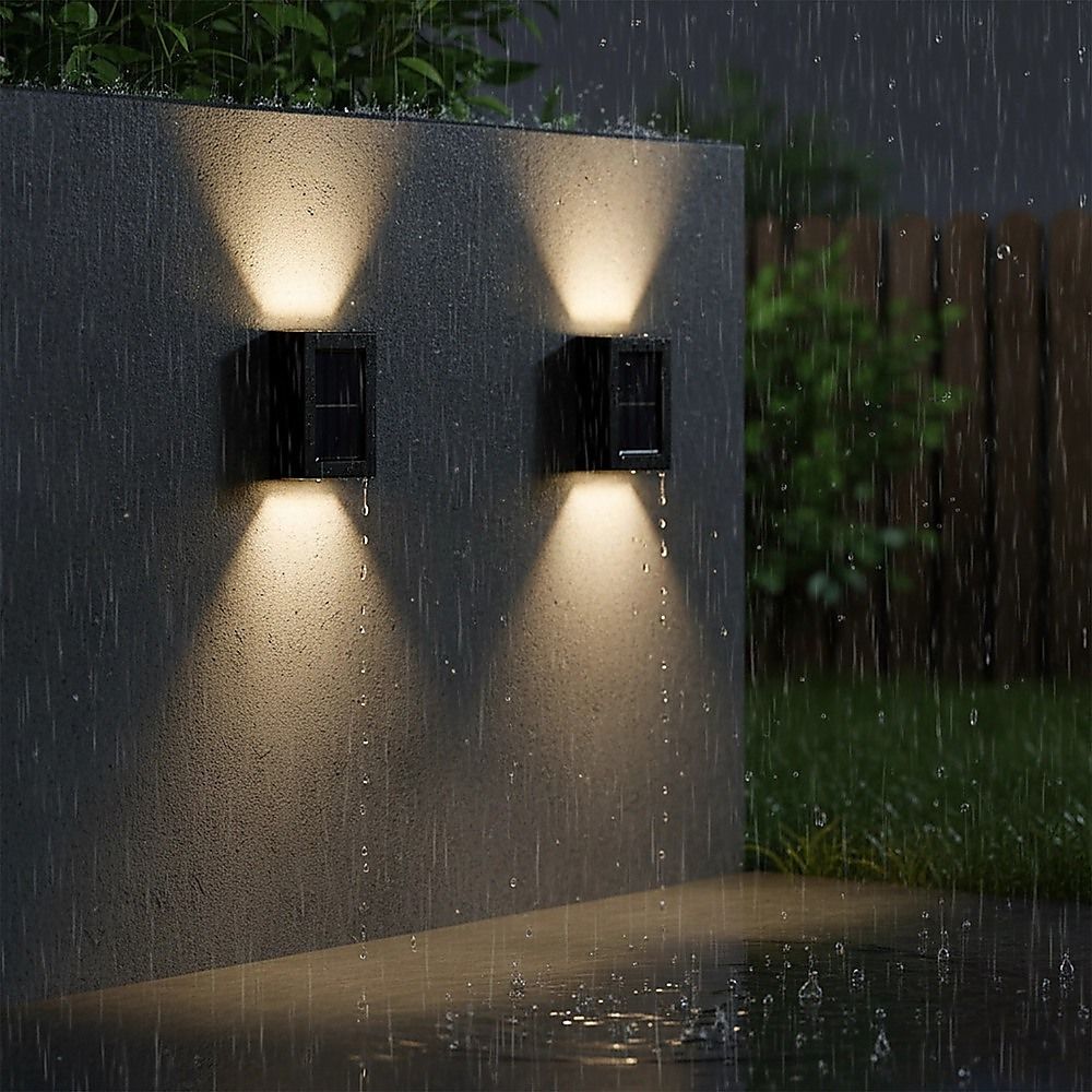 2pc Outdoor Solar LED Deck Lights Garden Patio Pathway Stairs Warm White-Home &amp; Garden > Home &amp; Garden Others-PEROZ Accessories
