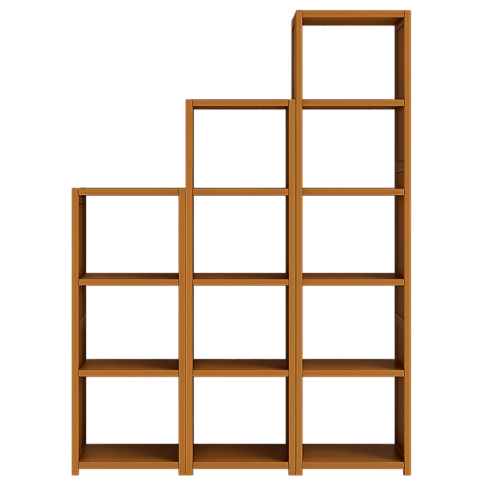 3 Piece Bamboo Adjustable Shelf Set – Bookcase Display Storage Rack Stand-Bookcases &amp; Shelves-PEROZ Accessories