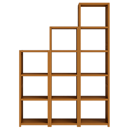3 Piece Bamboo Adjustable Shelf Set – Bookcase Display Storage Rack Stand-Bookcases &amp; Shelves-PEROZ Accessories