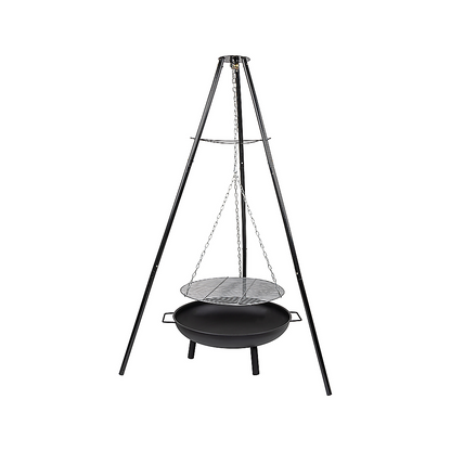 Tripod Garden Fire Pit BBQ – Cast Iron &amp; Steel Round Outdoor Fire Bowl-BBQs-PEROZ Accessories