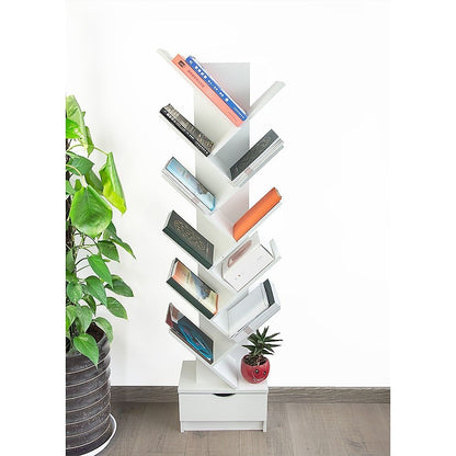 Tree Bookshelf Bookcase Book Organizer 12-Tier Multipurpose Shelf Display Racks-Bookcases &amp; Shelves-PEROZ Accessories