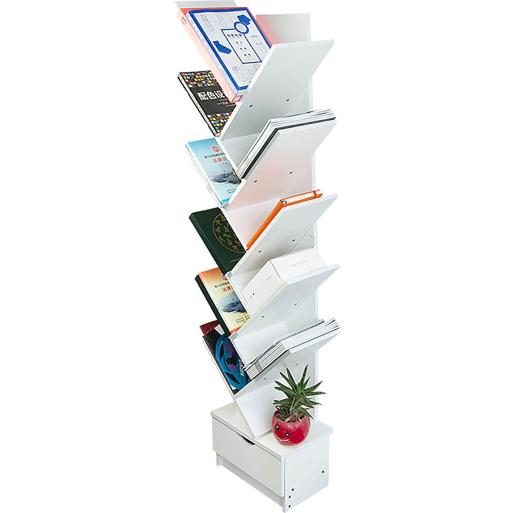 Tree Bookshelf Bookcase Book Organizer 12-Tier Multipurpose Shelf Display Racks-Bookcases &amp; Shelves-PEROZ Accessories