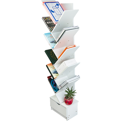 Tree Bookshelf Bookcase Book Organizer 12-Tier Multipurpose Shelf Display Racks-Bookcases &amp; Shelves-PEROZ Accessories