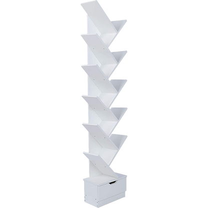 Tree Bookshelf Bookcase Book Organizer 12-Tier Multipurpose Shelf Display Racks-Bookcases &amp; Shelves-PEROZ Accessories
