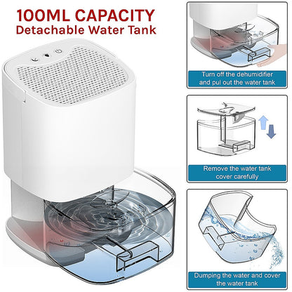 1000ML Mini Dehumidifier Portable Air Dryer Office Moisture Absorber Machine-Aroma Diffusers &amp; Humidifiers-PEROZ Accessories