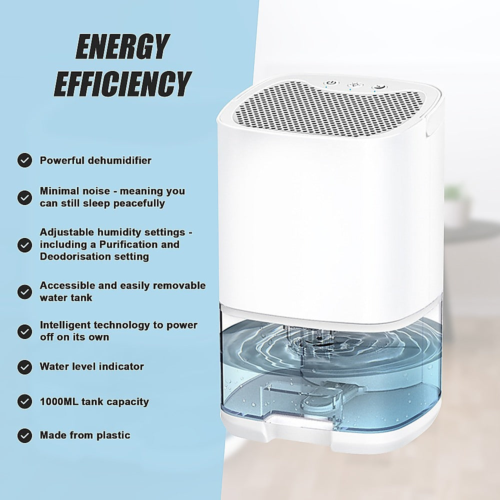 1000ML Mini Dehumidifier Portable Air Dryer Office Moisture Absorber Machine-Aroma Diffusers &amp; Humidifiers-PEROZ Accessories
