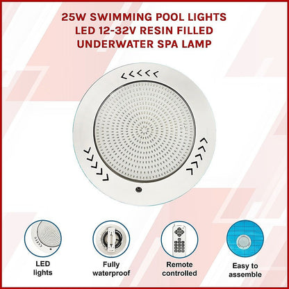 45w Swimming Pool Lights Led 12-32V Resin Filled Underwater Spa lamp-Home &amp; Garden > Garden Tools > Gardening Accessories-PEROZ Accessories