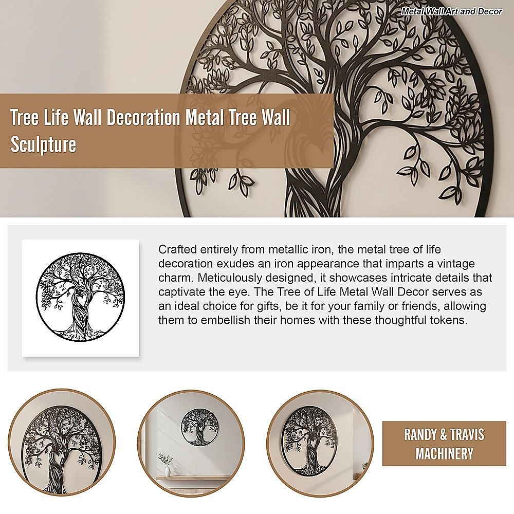Tree Life Wall Decoration Metal Tree Wall Sculpture-Home &amp; Garden > Decor > Garden Ornaments-PEROZ Accessories