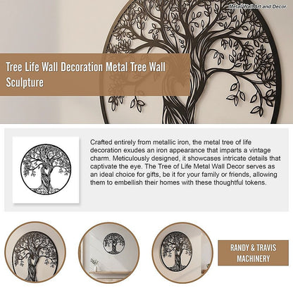 Tree Life Wall Decoration Metal Tree Wall Sculpture-Home &amp; Garden > Decor > Garden Ornaments-PEROZ Accessories
