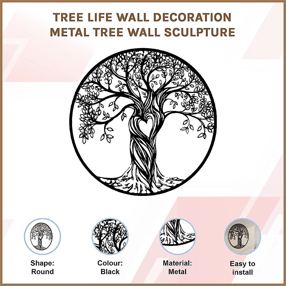 Tree Life Wall Decoration Metal Tree Wall Sculpture-Home &amp; Garden > Decor > Garden Ornaments-PEROZ Accessories