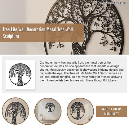 Tree Life Wall Decoration Metal Tree Wall Sculpture-Home &amp; Garden > Decor > Garden Ornaments-PEROZ Accessories