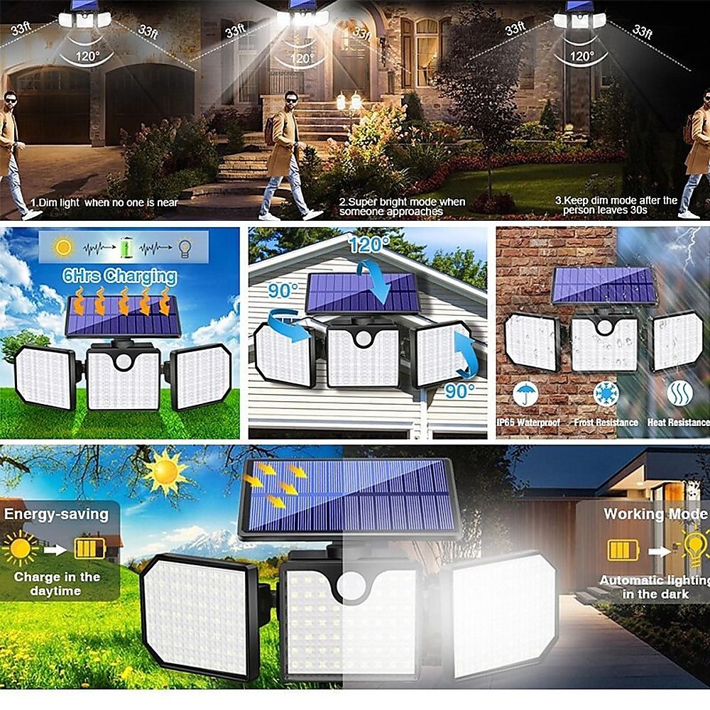 230 LED Solar Lights Outdoor 260LM Waterproof Motion Sensor Security Wall Lamp-Home &amp; Garden > Home &amp; Garden Others-PEROZ Accessories