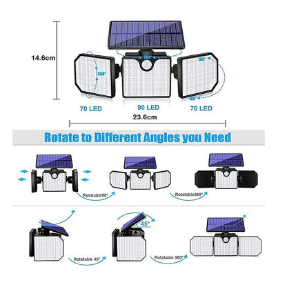 230 LED Solar Lights Outdoor 260LM Waterproof Motion Sensor Security Wall Lamp-Home &amp; Garden > Home &amp; Garden Others-PEROZ Accessories