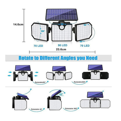 230 LED Solar Lights Outdoor 260LM Waterproof Motion Sensor Security Wall Lamp-Home &amp; Garden &gt; Home &amp; Garden Others-PEROZ Accessories
