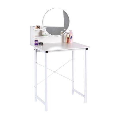 White Dressing Table with Mirror – Makeup Vanity Desk for Bedroom-Furniture > Sofas > Sofas &amp; Sofa Beds-PEROZ Accessories