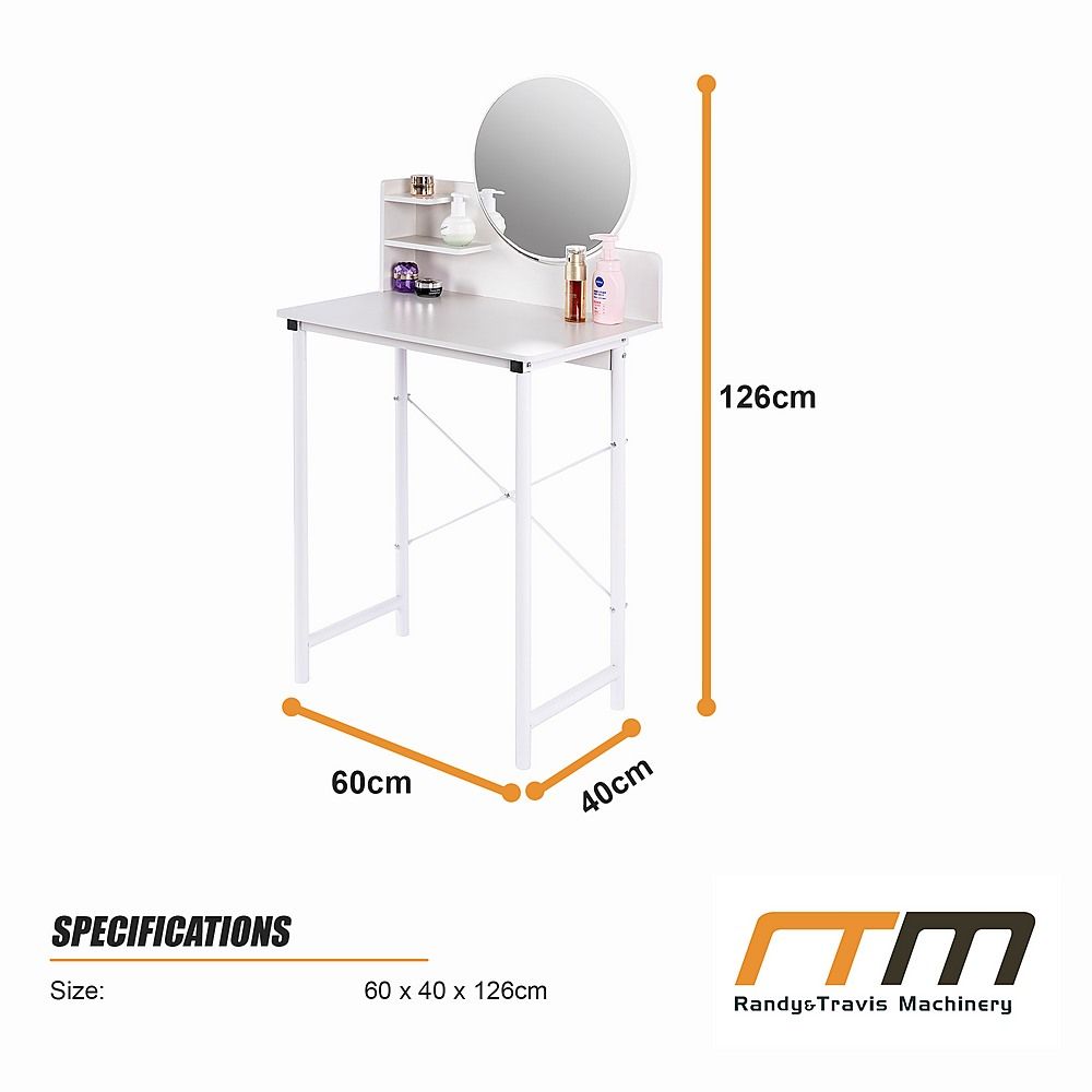 White Dressing Table with Mirror – Makeup Vanity Desk for Bedroom-Furniture > Sofas > Sofas &amp; Sofa Beds-PEROZ Accessories