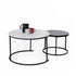 Set of 2 Coffee Table Round Marble Nesting Side End Table Furniture-Furniture > Living Room > Coffee Tables-PEROZ Accessories