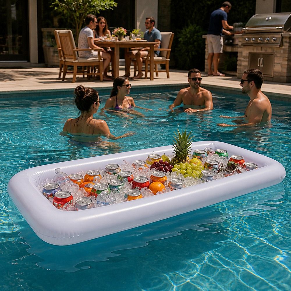 Inflatable Drinks Holder Floating Ice Bar Pool Party-Home &amp; Garden > Pool &amp; Accessories > Pool Toys &amp; Inflatables-PEROZ Accessories