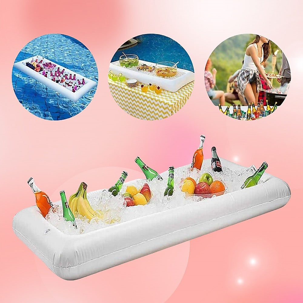 Inflatable Drinks Holder Floating Ice Bar Pool Party-Home &amp; Garden &gt; Pool &amp; Accessories &gt; Pool Toys &amp; Inflatables-PEROZ Accessories