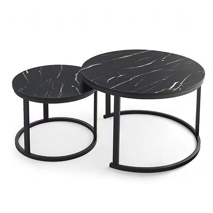 Coffee Table Round Marble Design Nesting Side Furniture-Furniture > Living Room > Coffee Tables-PEROZ Accessories
