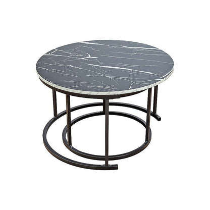 Coffee Table Round Marble Design Nesting Side Furniture-Furniture > Living Room > Coffee Tables-PEROZ Accessories