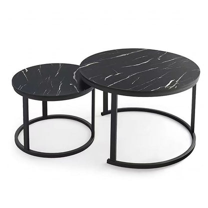 Coffee Table Round Marble Design Nesting Side Furniture-Furniture > Living Room > Coffee Tables-PEROZ Accessories