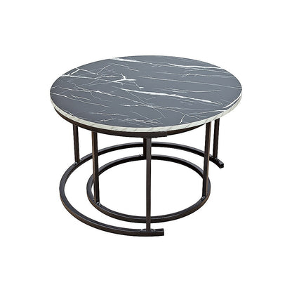 Coffee Table Round Marble Design Nesting Side Furniture-Furniture > Living Room > Coffee Tables-PEROZ Accessories