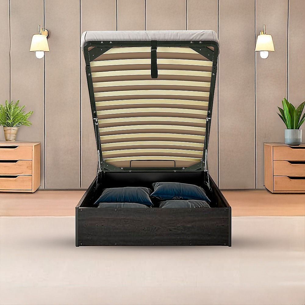 Gas Lift Bed Mechanism – Single Bed Frame with Wooden Slats-Furniture > Bedroom > Beds &amp; Bed Frames-PEROZ Accessories
