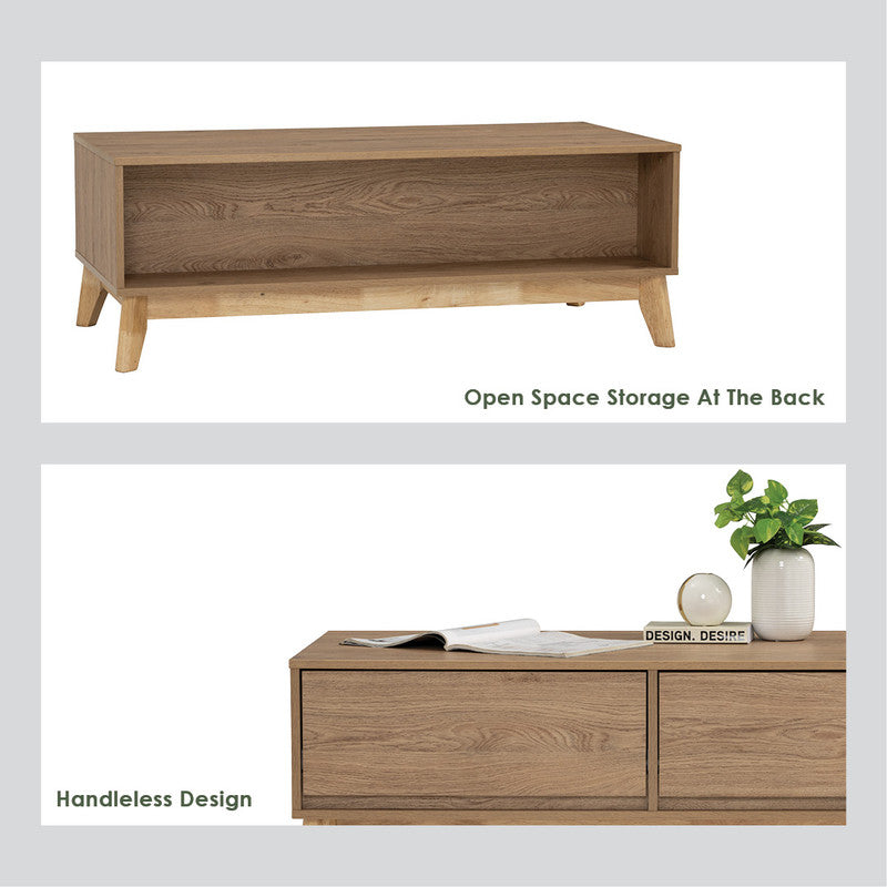 Hirado Coffee Table - Cocoa-Furniture > Living Room > Coffee Tables-PEROZ Accessories