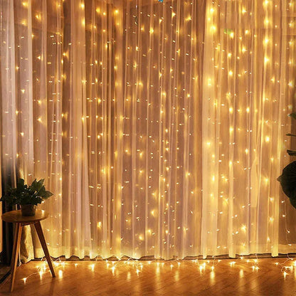 Christmas Lights Curtain Garland-Occasions &gt; Christmas &gt; Christmas Wreaths &amp; Garlands-PEROZ Accessories